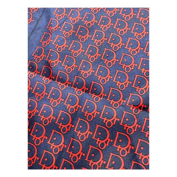 🔴 Christian Dior Trotter Monogram Silk Scarf - Navy Red - Picture 8 of 8